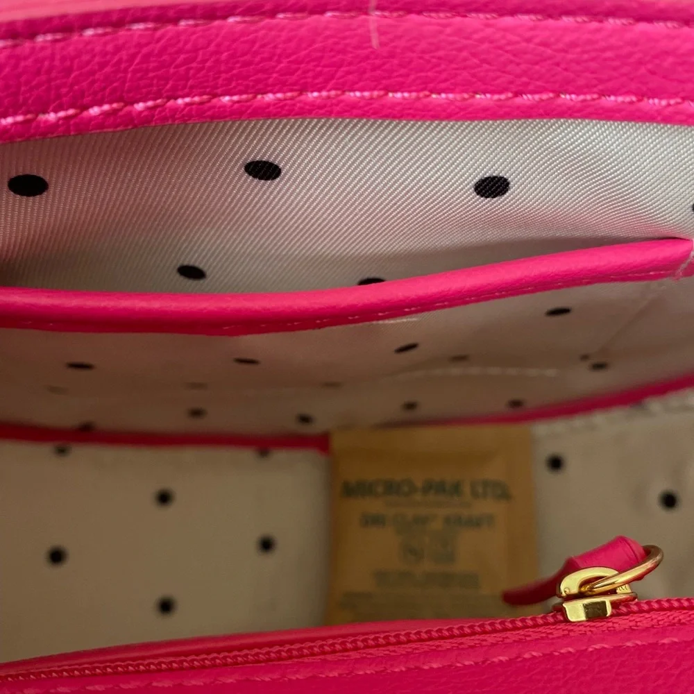 Hot Pink Crossbody Bag with Gold Hardware
